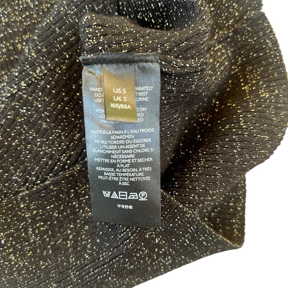 Anthropologie Sweetheart Sweater Top Black & Gold SMALL NWT  Goth Dark Academia - Picture 13 of 16